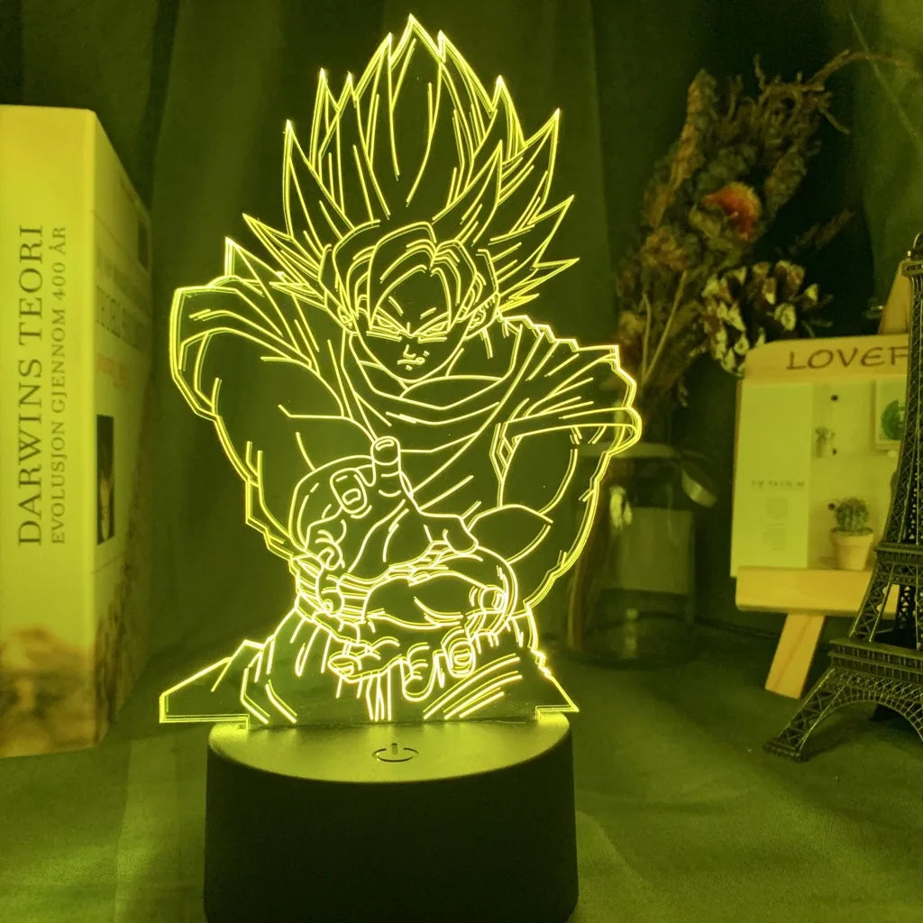 Anime Goku Figure Vegeta Dragon Ball Z Gohan 3D Lamp Decor Action Figurine Toys for Children Room Super Saiyan Gifts Charging