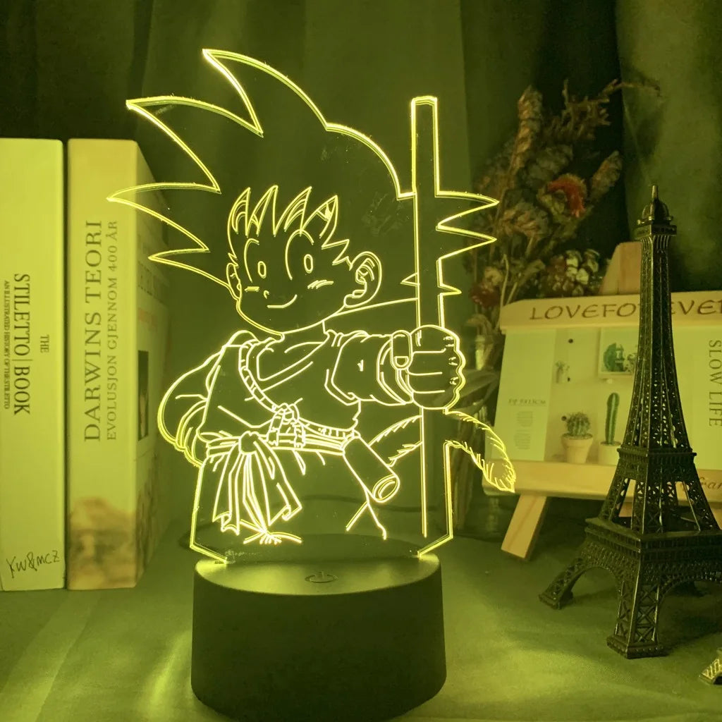 Anime Goku Figure Vegeta Dragon Ball Z Gohan 3D Lamp Decor Action Figurine Toys for Children Room Super Saiyan Gifts Charging