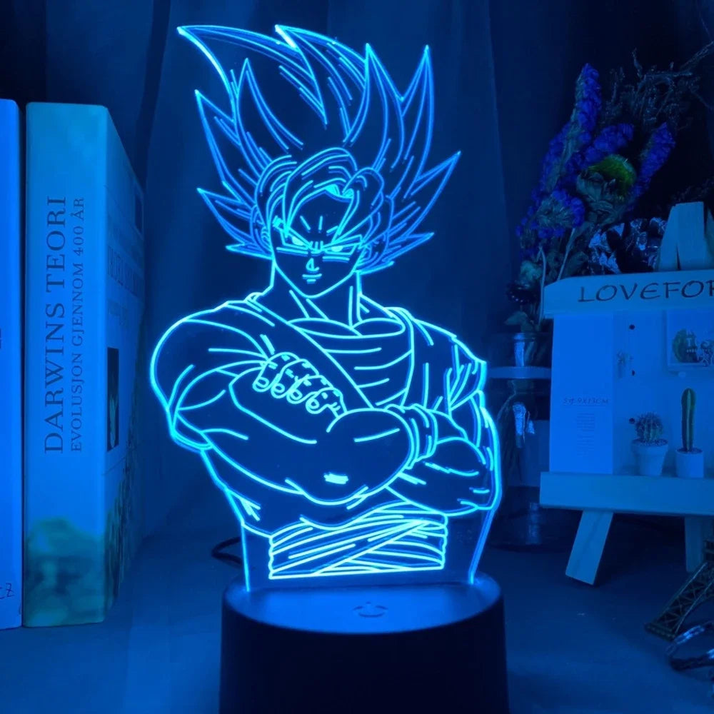 Anime Goku Figure Vegeta Dragon Ball Z Gohan 3D Lamp Decor Action Figurine Toys for Children Room Super Saiyan Gifts Charging