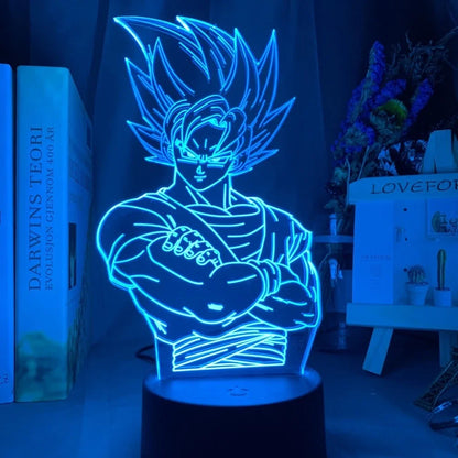 Anime Goku Figure Vegeta Dragon Ball Z Gohan 3D Lamp Decor Action Figurine Toys for Children Room Super Saiyan Gifts Charging