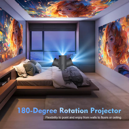 Projector Android11 4K 1280*720P HY300 Pro Dual Wifi 290ANSI 180 Flexible BT5.0 Cinema Outdoor Portable Projetor